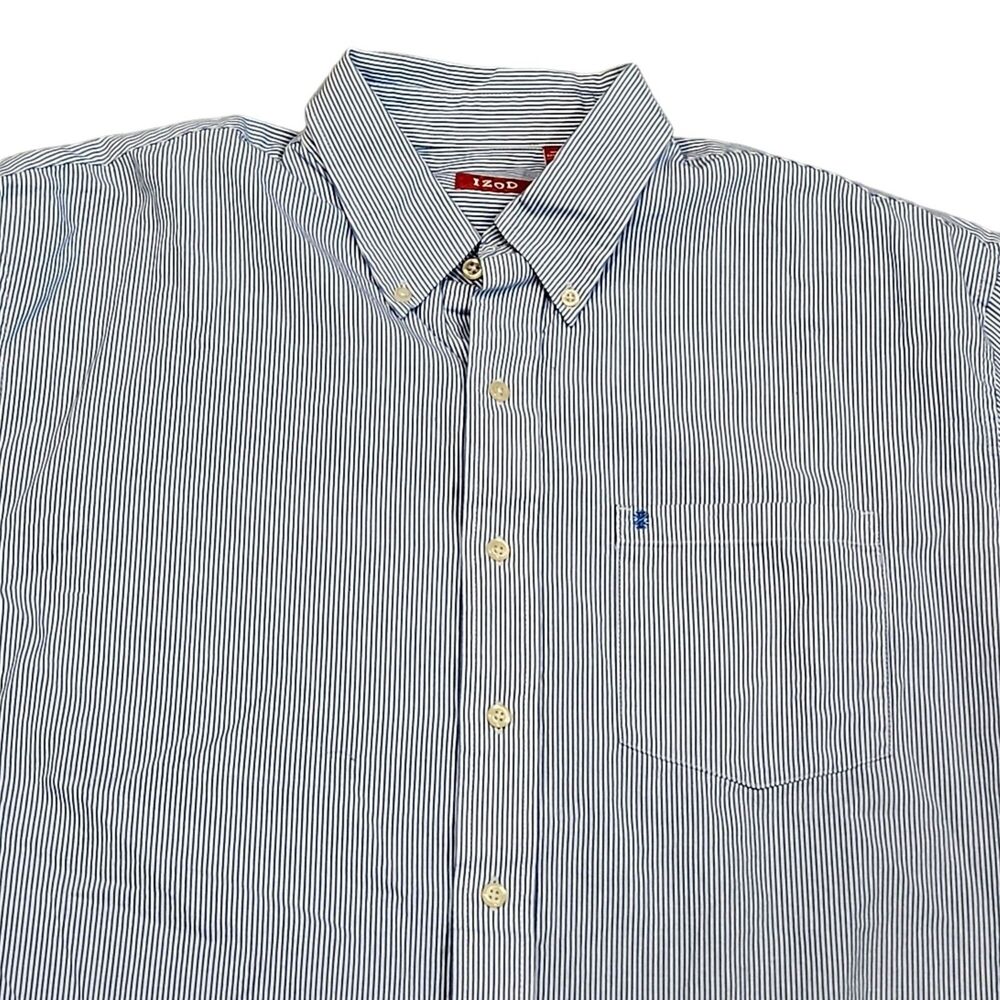 IZOD Men's Vertical Striped Long Sleeve Button Down Shirt Size XL